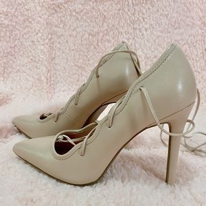 Pointed Toe Lace Up Stilettos